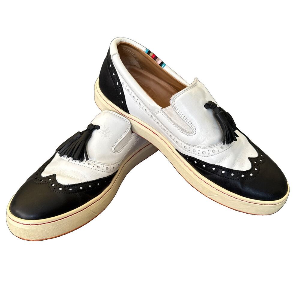 Royal Albartross Women Golf Shoes Black White Leather Wing Tip 7